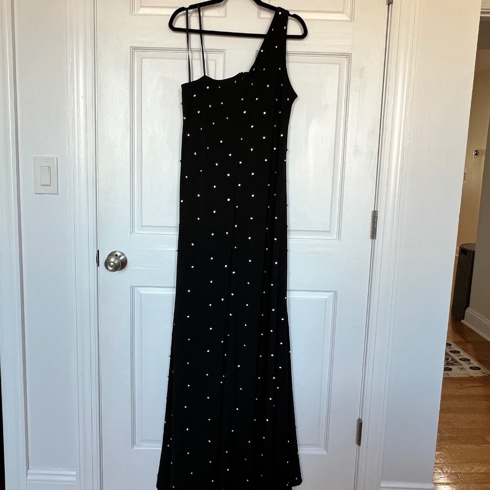 Mac Duggal 68130 - One Sleeve Rhinestone Plus Size Prom/Wedding Guest Dress - Picture 7 of 7